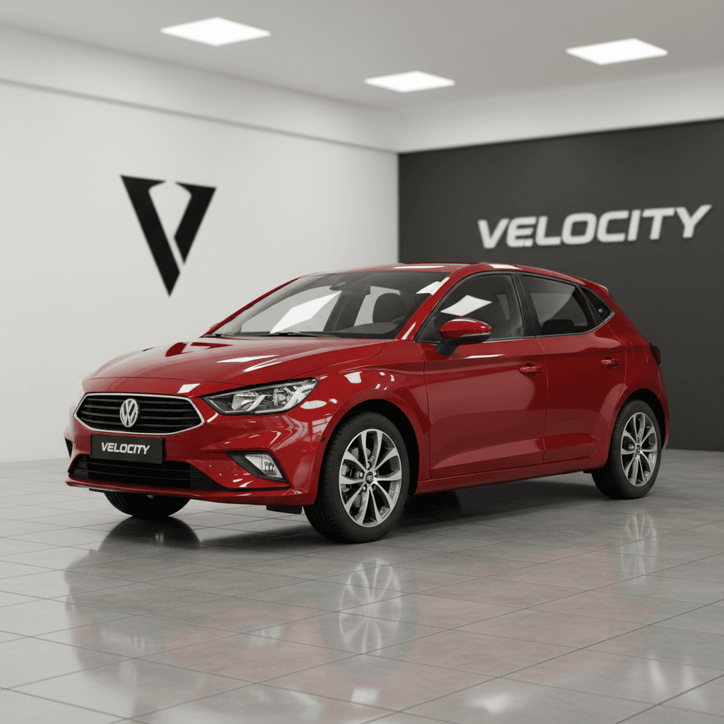 Red hatchback in excellent condition